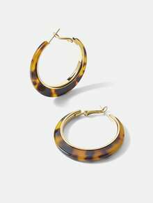 MOTF PREMIUM LEOPARD PRINT HOOP EARRINGS, RETRO CHIC EXAGGERATED EAR CLIPS EARRINGS FOR WOMEN
