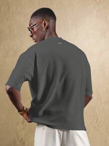 SUMWON Men's Regular Fit Short Sleeve Textured Crew Neck T-Shirt Casual Summer Everyday Basic Top Plain - Grey - View 2