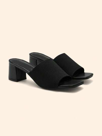 CUCCOO BASICS Women's Fashion Versatile Daily Wear High Heel Mule Sandals Valentine's Day Summer Shoes