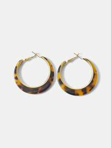 MOTF PREMIUM LEOPARD PRINT HOOP EARRINGS, RETRO CHIC EXAGGERATED EAR CLIPS EARRINGS FOR WOMEN