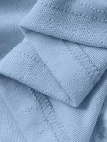 DAZY 2 piezas Conjunto de ropa de dormir de punto ajustado de unicolor con estampado de elementos marinos en toda la superficie para mujeres - Azul - Ver 6