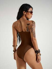 StreetHx 夏季街头风女式无袖连体衣 - 棕色 - 查看 2