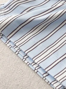 GlowEve 女士阔腿宽松蓝色条纹休闲度假裤 - 藍色 - 查看 4