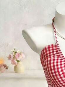 Lalippa Digital Print Camisole Sleeveless Tie-Up Vacation Style Summer Top For Women - Multicolor - View 3