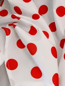 GlowEve CURVE Plus Size Women Polka Dot Cap Sleeve Bow Tie Blouse Valentine's Day - Red and White - View 6