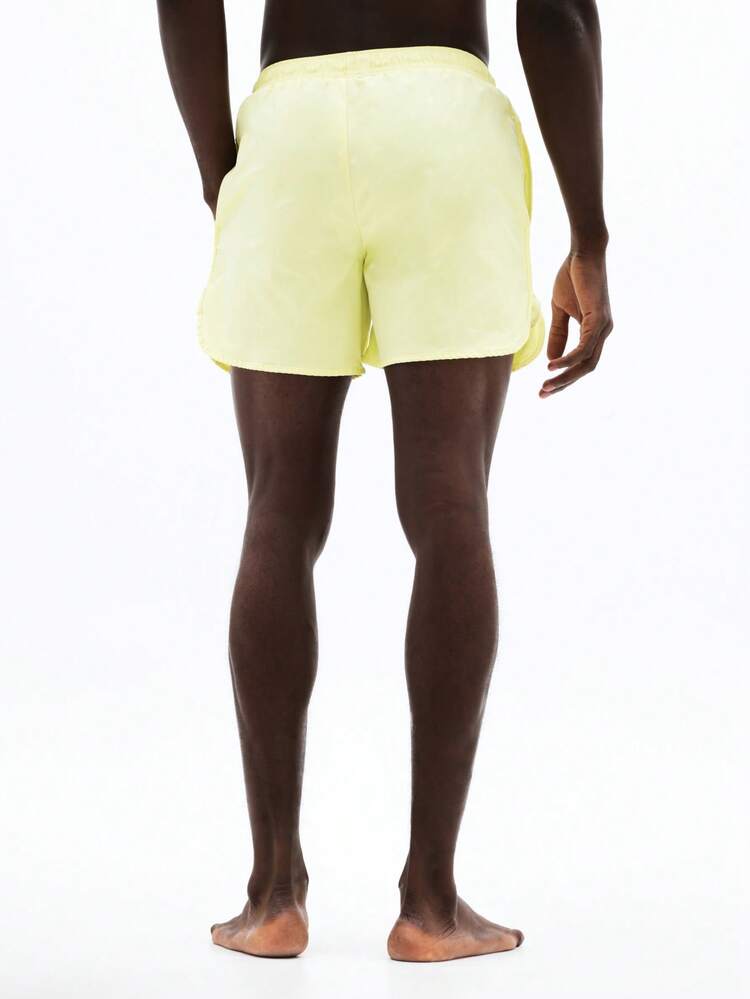 Curve Hem Beach Shorts With Drawstring