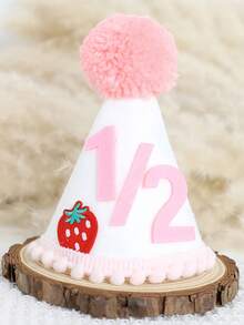 Decoraciones para fiesta de medio año de cumpleaños, estilo bohemio, Navidad, 1er cumpleaños, tema de fresa, bandera, guirnalda de cuentas de madera y borlas, gorro de medio cumpleaños, set de suministros para celebración de niño/niña, telón de fondo para fotos - Multicolor - Ver 3