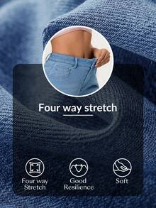 Flexra Jeans rectos y casuales de mujer con dobladillo a la altura del tobillo - Azul lavado medio - Ver 8