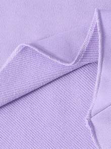 Sparklyn Tween GirlsBow Print Asymmetric Off-Shoulder Asymmetrical Hem Casual Sweatshirt - Purple - View 4