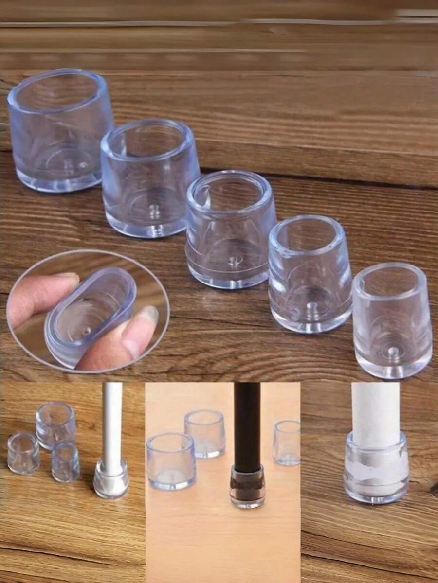 4/8/12/16 件装硅胶椅腿套，防滑圆形家具脚套（硅胶材质富有弹性），适用于抛光金属表面，地板保护垫 - 彩色 - 查看 1