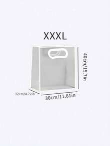 1/5/10个装透明礼品袋，简约镂空提手设计PVC礼品包装袋，适用于派对 - 白色 - 查看 20