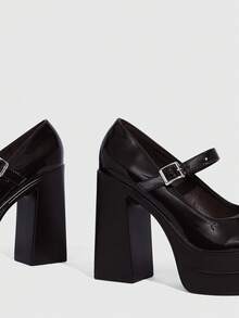 CUCCOO SZL Zapatos de tacón alto con plataforma y estilo Mary Jane en color negro, ideales para ir al trabajo, citas, fiestas y festivales. Zapatos de primavera, vacaciones de primavera, Pascua y baile de graduación - Marrón Chocolate - Ver 8