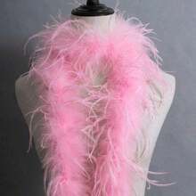 Cuộn ruy băng vải nhung giả lông đà điểu nhiều màu sắc, dài 78 inch, rộng 4 inch, có thể dùng làm khăn choàng cổ, trang trí tua rua. Chúng thích hợp để trang trí váy cưới trong các dự án DIY và để trang trí viền váy và đường viền ren trong trang trí nhà cửa. - Nhiều màu - Xem 19