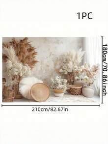 1pc Boho Style Brown Background Banner,Suitable For Parties, Birthdays, The Perfect Birthday Gift, Multi-Size Selection, Party Photo Background, Easy To Hang, Perfect For Indoor/Outdoor Celebrations, Birthday Parties, Holiday Decorations, Indoor And Outdoor Garden Decorations - Multicolor - View 4