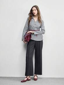CUCCOO BIZCHIC 女士经典黑色平底休闲通勤鞋，圣诞节必备 - 中紫紅色 - 查看 6