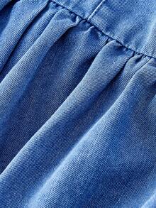 Sweetra Fashionable Casual Denim Dress For Women - Blue - View 4