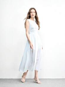 CUCCOO BIZCHIC 女士新款白色漆皮方头粗跟凉鞋，交叉绑带和搭扣设计，百搭高跟鞋，适合工作和通勤穿着。 - 白色 - 查看 6
