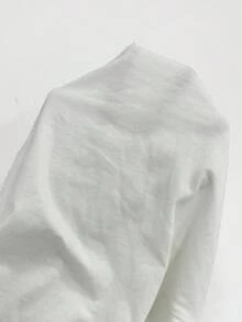 SHEIN Tall CURVE 大码女式休闲舒适纯色抽绳裤 - 白色 - 查看 8