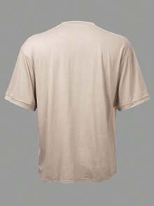 Manfinity Men's Casual Patchwork Color Round Neck Short Sleeve T-Shirt, Versatile For Commuting And Outings - Multicolor - View 4