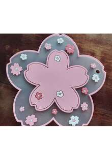 1/2/4个装樱花硅胶杯垫 PVC餐桌垫 隔热垫 碗垫 - 彩色 - 查看 6