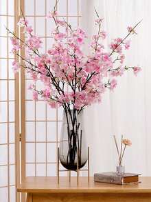 3 株人造樱花/桃花，长 106 厘米，每株 4 枝，仿真植物，绿色，涤纶材质，耐用，现代简约风格 - 适用于家居装饰、花瓶、婚礼、派对、客厅、卧室、DIY 墙面装饰、桌面摆设。 - 多色 - 查看 4