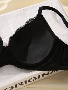 1pc Sexy Lace Simple Gather & Lift Wireless Bra For Small Bust - Multicolor - View 5