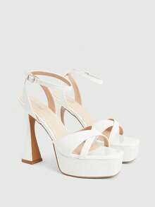CUCCOO LuxiPop Women Heeled Sandals - White - View 3