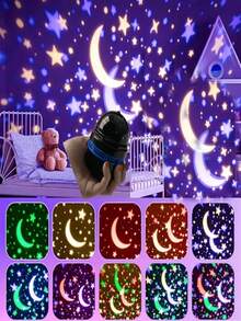 1PC Aurora LED Projector Light, USB Starry Sky Projection Lamp With Remote Control, Suitable For Bedroom, Living Room, Office, Party, Home, Holiday, Birthday, Ceiling And Wall Decor - Multicolor - View 7