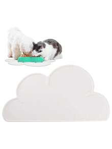 1件装宠物喂食垫，防水、防滑、防漏，适用于宠物碗，易于清洁，防溢漏，宠物喂食餐垫，防水防滑边防漏宠物碗餐垫，云朵餐垫，创意可折叠隔热垫，防水、耐热、防滑餐桌隔热垫 - 白色 - 查看 2