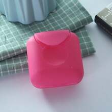 1pc Portable Travel Sealed Plastic Soap Box With Lid, Lock Buckle And Storage Container In Pink Home Bathroom Decor Fall Decor Back To School