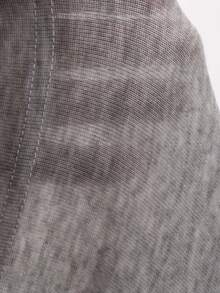FRIFUL Women's Color Block Round Neck Long Sleeve Cuff Splice Slim Fit Casual Versatile T-Shirt - Light Grey - View 8