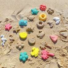 Juego de 12 piezas de juguetes de playa para niños, set de cubos de playa, cubos de arena reforzados y herramientas de excavación hechas de paja de trigo, herramientas de excavación de arena, juego interactivo de 12 piezas para la playa. - Multicolor - Ver 2