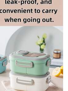 3pcs Lunch Box Set, Including Lunch Box, Insulated Bag, Breakfast Cup, Suitable For Work, School, And Outdoor Transportation, Lunch Box, Salad Cup, Insulated Suit. Partitioned Lunch Box, Back-To-School Season Student Supplies, Lunch Box, Lunch Bag. - Multicolor - View 6
