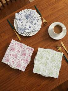 Cirelle 复古花卉图案纸巾 - 20张装，一次性纸巾，适用于早午餐、花园派对和餐桌装饰、婚礼和庆典用品 - 彩色 - 查看 2