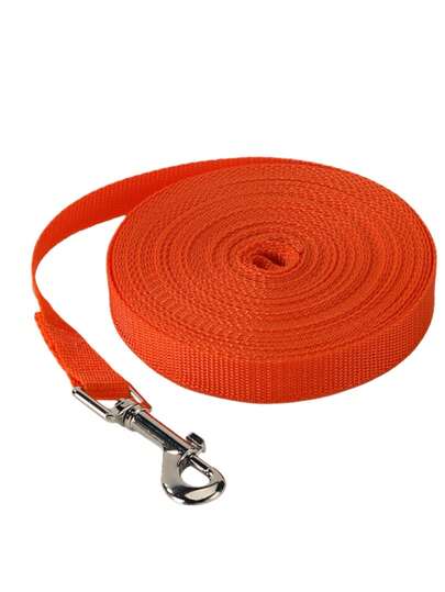 1pc Orange-Red Pet Leash. Sturdy And Durable, Suitable For Long Walks. Comes With A High-Quality Hook, Durable, Bite-Proof, And Rust-Proof; Suitable For Small, Medium, And Large Dogs