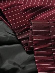 STYNVO 男士休闲时尚街头通勤字母条纹印花拉链外套和抽绳腰长裤套装，春秋季男士套装，男士两件套，拼接男士两件套，条纹 - 酒紅色 - 查看 8