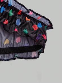Men's Ruffled Heart Mesh Sexy Briefs - Multicolor - View 5