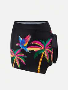 Swim Oasis 26SS 热带印花连体泳衣，配同款纱笼裙，夏季海滩度假 - 彩色 - 查看 4