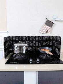2pcs/1pc Kitchen Oil Splash Guard, Cooking Splash Proof Board, Gas Stove Splash Water Shield, Multifunctional Foldable High Temperature Resistant Aluminum Foil Oil Splash Guard - Multicolor - View 4