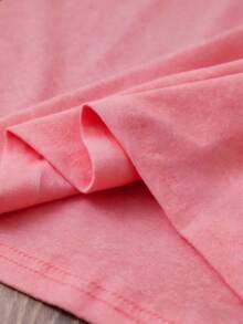 EMERY ROSE 女士圆领印花健身衬衫 - 休闲圆领上衣 - 轻薄T恤，适合所有季节 - 粉色 - 查看 4