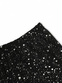 Xyvia Women's Black Solid Silver Polka Dot Fabric Waist Flared Leg Flare Pants, Elegant And Sophisticated, Suitable For Birthday Gifts, Dates, Parties, Slim Fit, Sexy, Street Style, Valentine's Day, May Day, Easter, Travel, Spring/Summer Flare Pants - Black - View 5