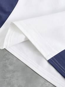 SHEIN 青少年男童休闲撞色圆领短袖T恤 - 霧霾藍 - 查看 7