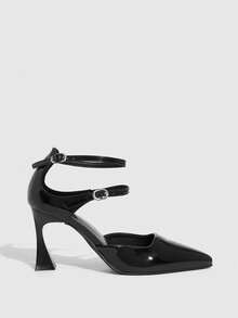 CUCCOO SZL Women's Pointed Toe Hollow Out Stiletto High Heel Fashion Pumps Valentine's Day - Black - View 7