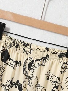 男童杏色虎纹针织面料舒适柔软长袖上衣和裤子两件套休闲睡衣套装 - 杏色 - 查看 4