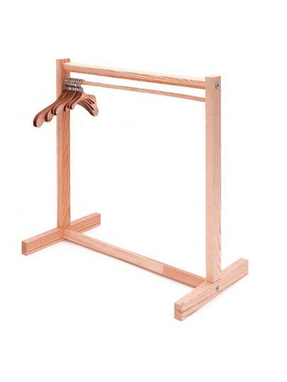 10cm-30cm Doll Clothing Support Rack Hanger Wooden Hanger Cabinet Wooden Hanger Cabinet, Suitable For 10-30cm Doll Clothing Storage Reborn Doll Clothing Storage (Excluding Hangers)