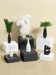 3pcs Black Acrylic Buffet Stand - Black Dessert Display Rack With Hollow Bottom, Cubic Pillar Box Nested For Dessert Food Catering Self-Service Display Party Supplies - Multicolor - View 4