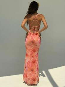 Aloruh Đầm nữ in hoa dáng ôm, đuôi cá, thích hợp cho kỳ nghỉ. - Nhiều màu - Xem 2