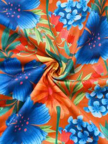 Nevyona Đầm hai dây eo in họa tiết nhiều màu sắc dành cho nữ - trái cam - Xem 5