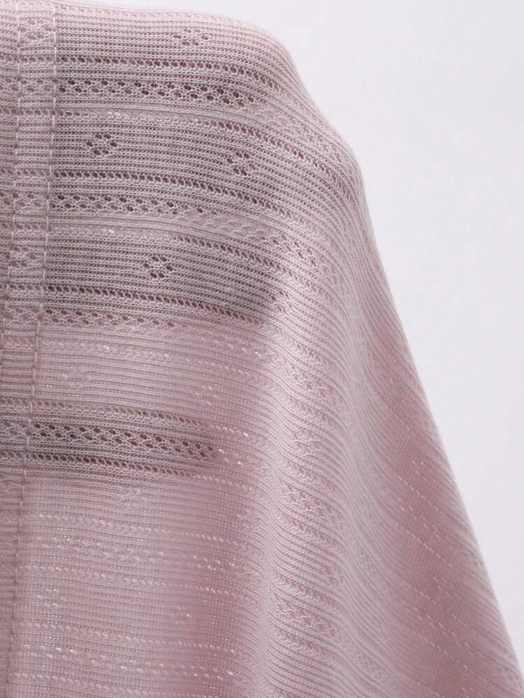 Women's Comfortable Jacquard Knit Lace Patchwork Sleepwear Top