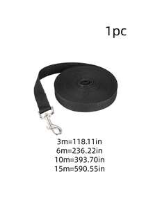 1pc Pet Leash. Sturdy And Durable, Suitable For Long-Distance Dog Walks. Features A High-Quality Hook That Is Durable, Bite-Proof, And Rust-Resistant; Suitable For Small, Medium, And Large Dogs - Black - View 3